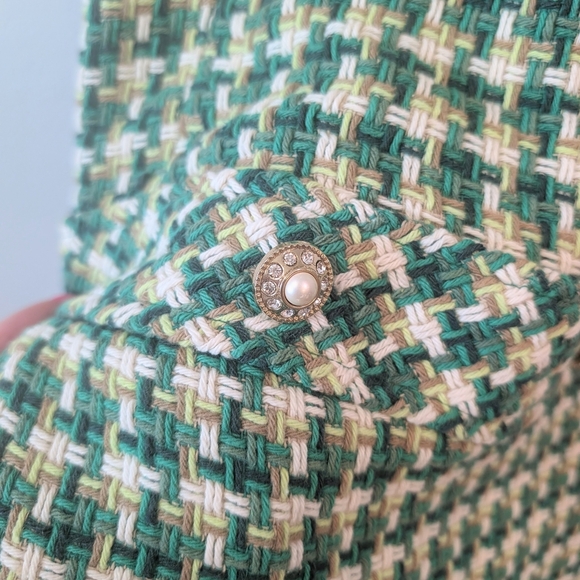 Zara Checkered Green and Cream Dress - Picture 2 of 10